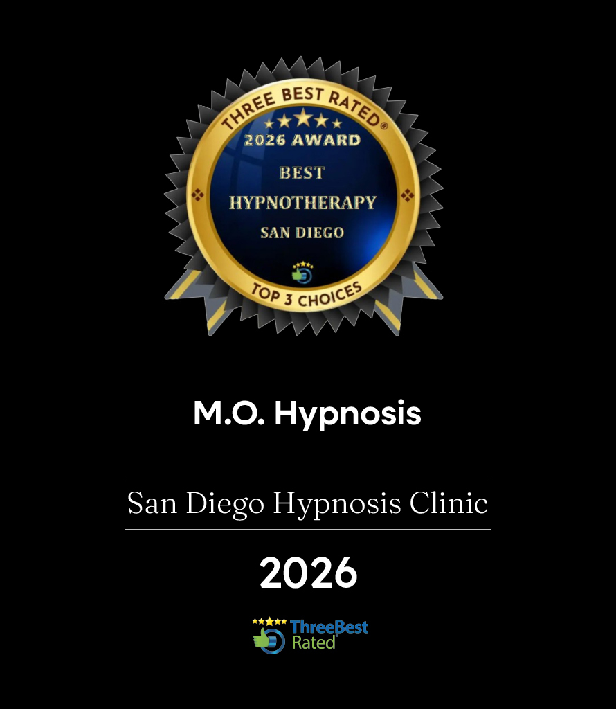 Three Best Rated 2026 Award — Top 3 Hypnotherapy choices in San Diego, awarded to M.O. Hypnosis / San Diego Hypnosis Clinic